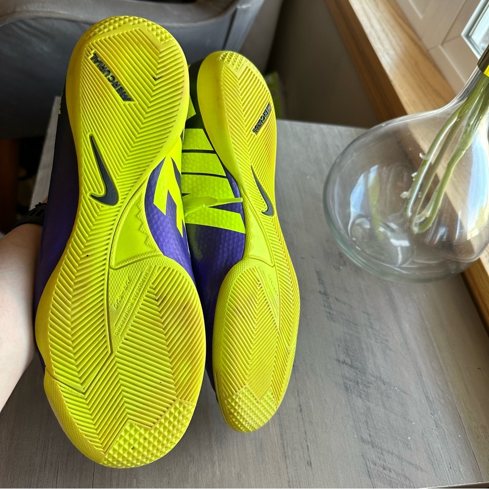 Nike Mercurial Purple and Neon Yellow Athletic Shoes - Picture 3 of 5